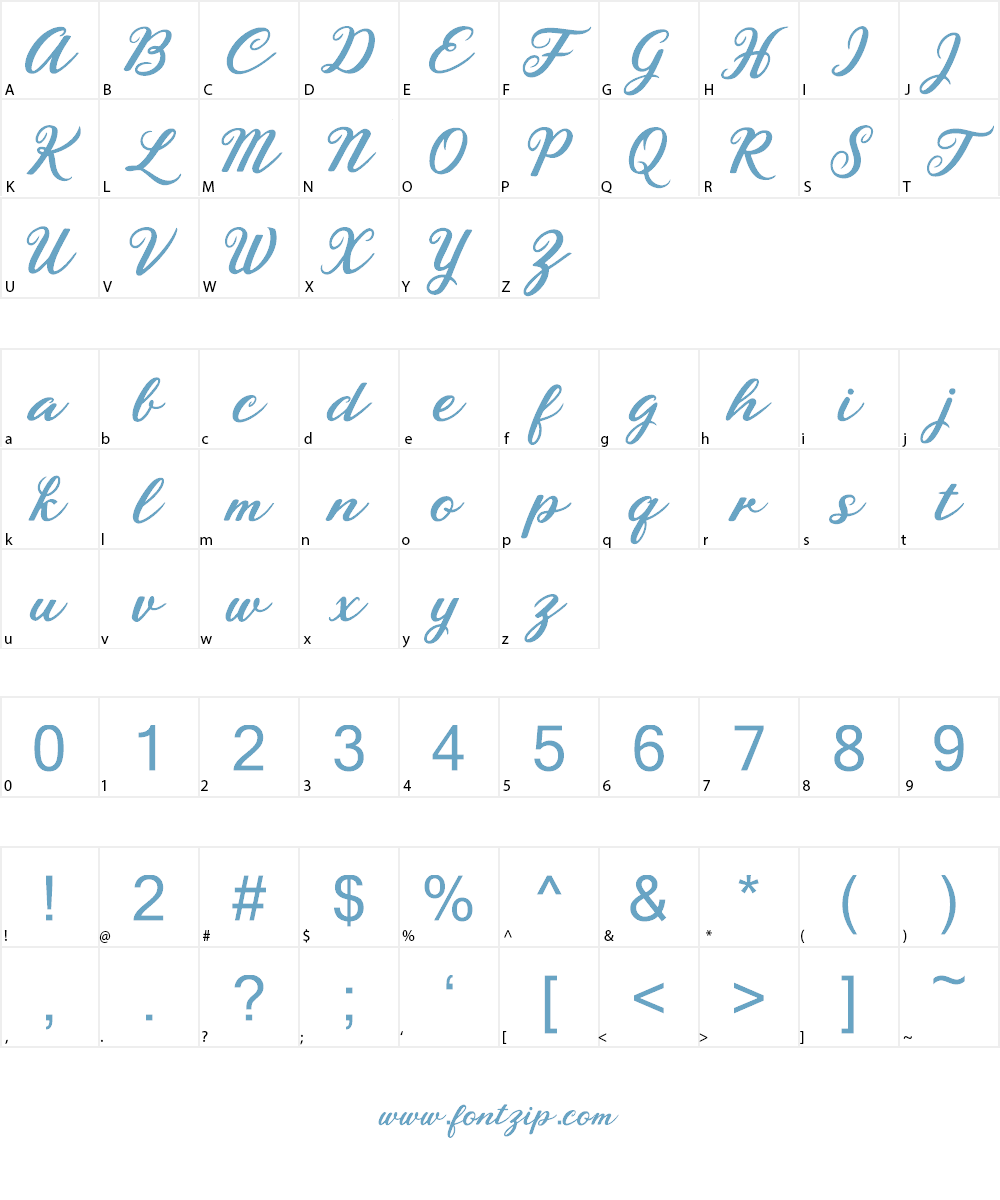 Rhyanie Lane Font Character
